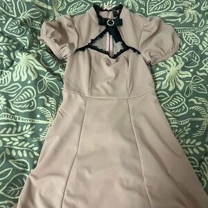 SHEIN Blush Dress with Black Trim